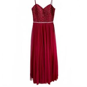 NWT Jodi Kristopher Strapless Prom Embellished Formal Prom Dress- Size 7